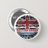 Botswana Batswana British UK Tree Roots Flag Button (Vorne & Hinten)