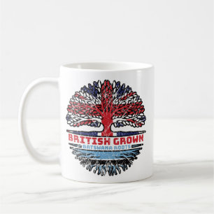 Botswana Batswana British UK Tree Roots Flag Kaffeetasse