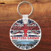 Botswana Batswana British UK Tree Roots Flag Schlüsselanhänger (Vorderseite)