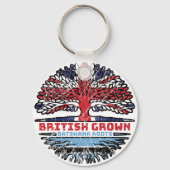 Botswana Batswana British UK Tree Roots Flag Schlüsselanhänger (Rückseite)