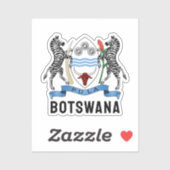 Botswana Coat of Arms Classic Round Sticker (Blatt)