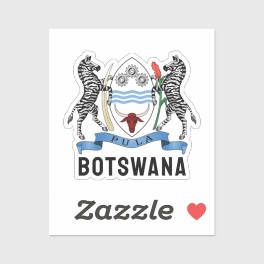 Botswana Coat of Arms Classic Round Sticker (Blatt)