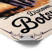 Botswana Elephant Illustration Travel Art Vintag Poster (Ecke)