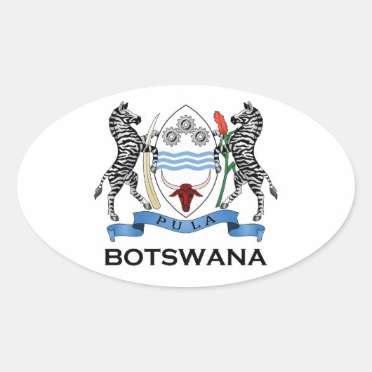 BOTSWANA - Fahne/Emblem/Wappen/Symbol Ovaler Aufkleber (Vorderseite)