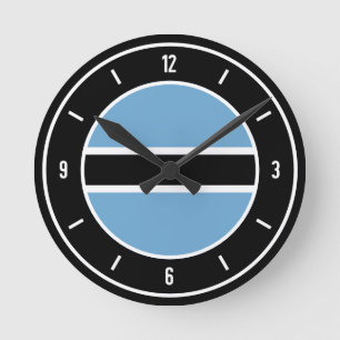 Botswana Flag Elegant Runde Wanduhr