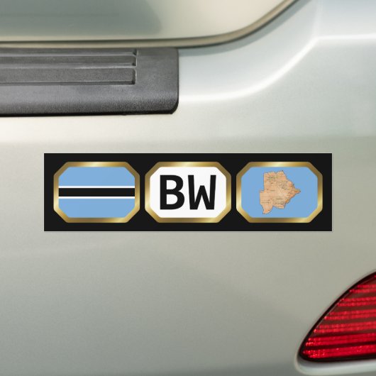 Botswana Flag Map Code Autoaufkleber (Auf Auto)