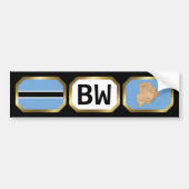 Botswana Flag Map Code Autoaufkleber (Vorne)