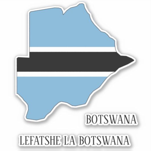 Botswana Flag Map Patriotic Aufkleber (Vorderseite)