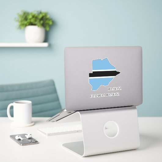 Botswana Flag Map Patriotic Aufkleber (Laptop auf Schreibtisch)