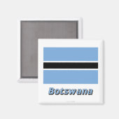 Botswana-Flagge mit Namen Magnet (Vorderseite/Rückseite)