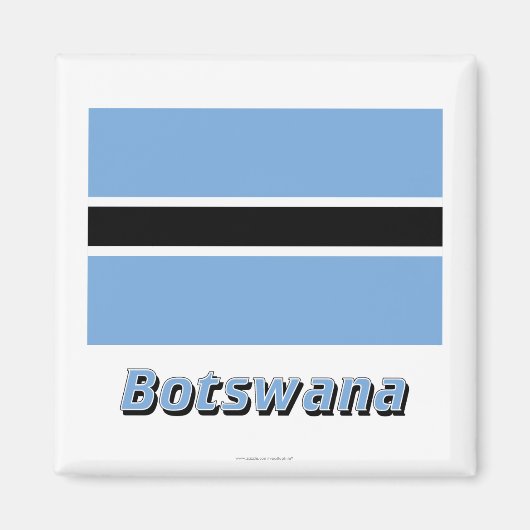 Botswana-Flagge mit Namen Magnet (Vorne)