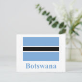 Botswana-Flagge mit Namen Postkarte (Stehend Vorderseite)