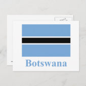 Botswana-Flagge mit Namen Postkarte (Vorne/Hinten)