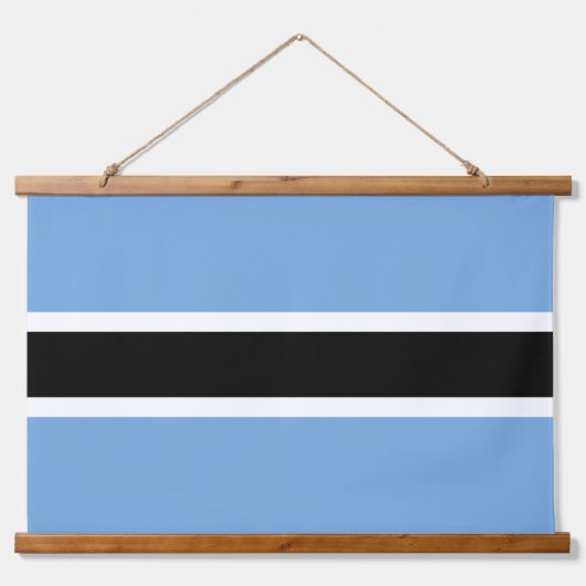 Botswana-Flagge Wandteppich Mit Holzrahmen (Vorderseite)
