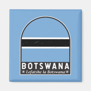 Botswana-Flaggen-Emblem Abgenutzt Vintage Magnet