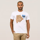 Botswana-Flaggen-Herz und Karten-T - Shirt (Vorne ganz)