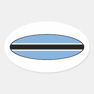 Botswana-Flaggen-Oval-Aufkleber Ovaler Aufkleber
