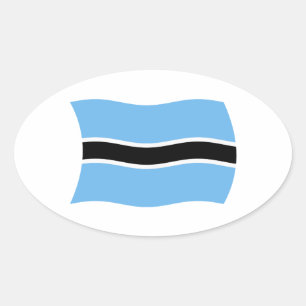 Botswana-Flaggenaufkleber Ovaler Aufkleber