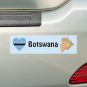 Botswana Flaggenherz + Karte Autoaufkleber (Auf Auto)