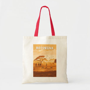 Botswana Illustration Reise Kunst Vintage Tragetasche
