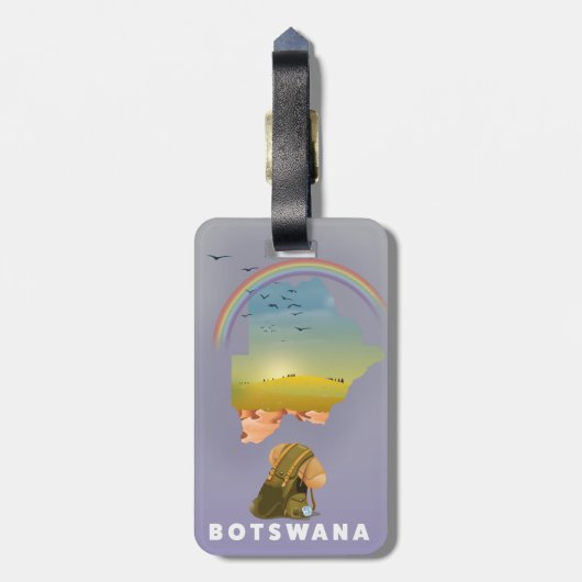 Botswana-Karte Gepäckanhänger (Rückseite vertikal)
