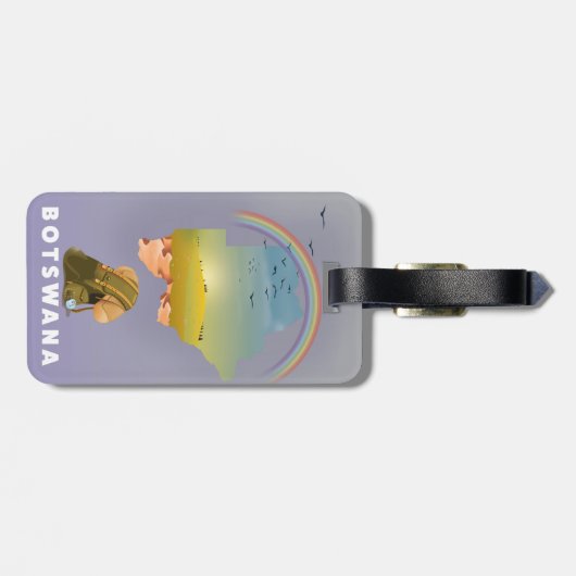 Botswana-Karte Gepäckanhänger (Rückseite horizontal)