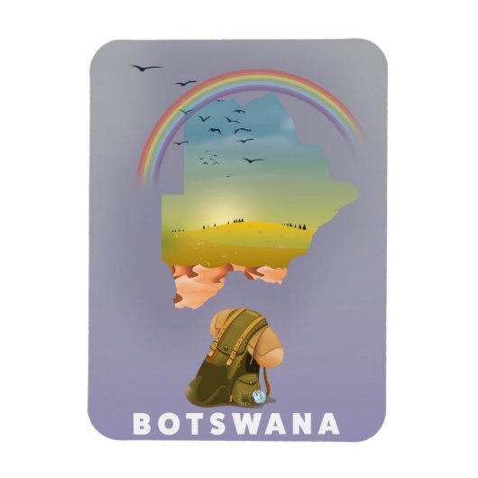 Botswana-Karte Magnet (Vertikal)