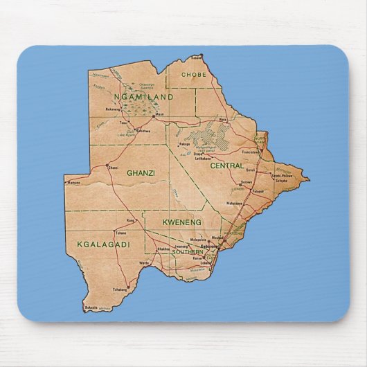 Botswana Karte Mousepad (Vorne)