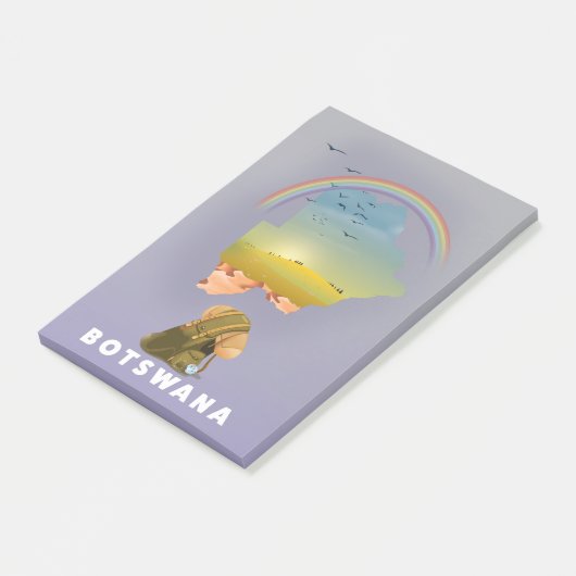 Botswana-Karte Post-it Klebezettel (angewinkelt)