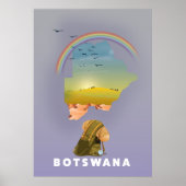 Botswana-Karte Poster (Vorne)