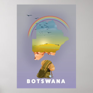 Botswana-Karte Poster