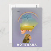 Botswana-Karte Postkarte (Vorne/Hinten)