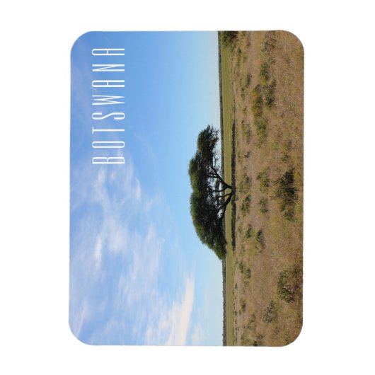 Botswana Landschaft Savannah Savanna Tree Grass Magnet (Vertikal)