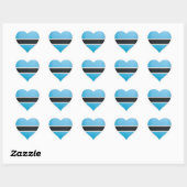 Botswana Liebe Flaggenstempel Herz-Aufkleber (Blatt)