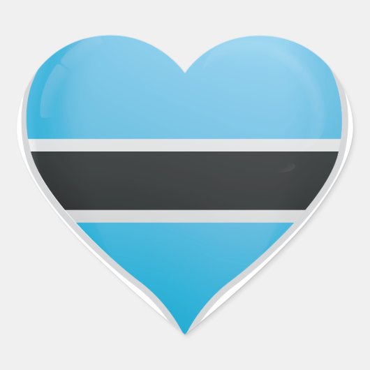 Botswana Liebe Flaggenstempel Herz-Aufkleber (Vorderseite)