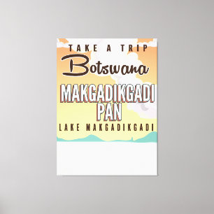 Botswana - Makgadikgadi Pan Vintage Reiseplakat Leinwanddruck