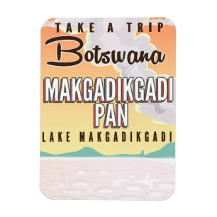 Botswana - Makgadikgadi Pan Vintage Reiseplakat Magnet