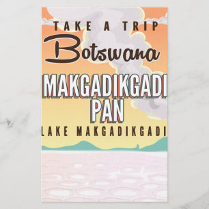 Botswana - Makgadikgadi-Pan vintage Reiseposter Briefpapier