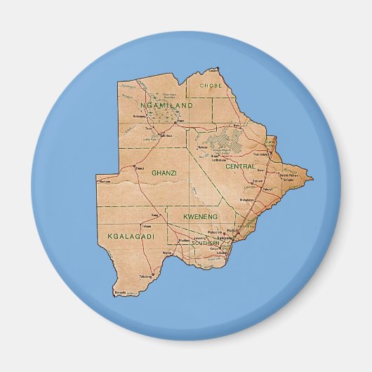 Botswana Map Magnet (Vorne)