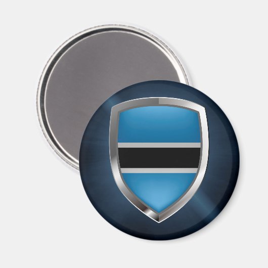 Botswana Mettalic Emblem Magnet (Vorderseite/Rückseite)