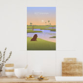 Botswana Minimal Reiseplakat Poster (Küche)