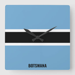 Botswana National Flag Patriotic Quadratische Wanduhr