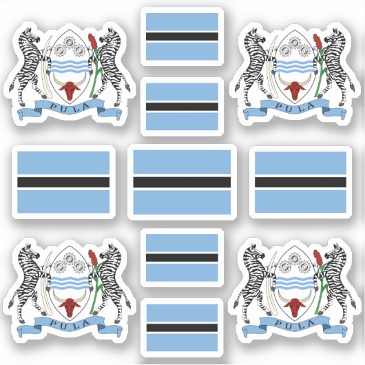 Botswana - national symbols /Coat of arms and flag Aufkleber (Vorderseite)