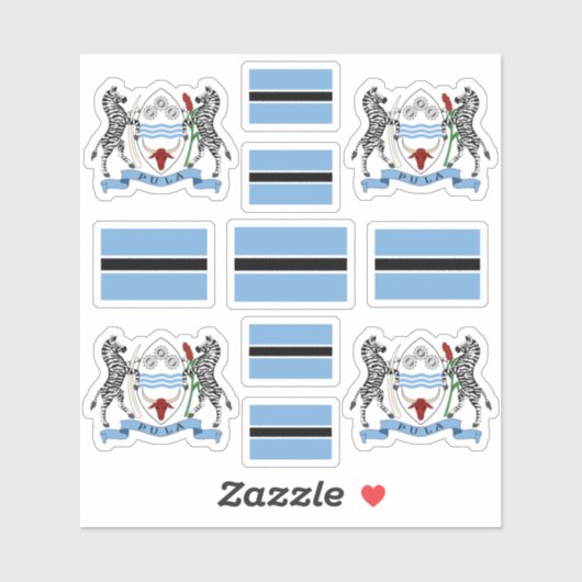 Botswana - national symbols /Coat of arms and flag Aufkleber (Blatt)