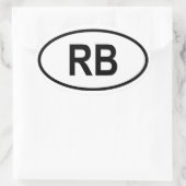 Botswana "RB" Ovaler Aufkleber (Tasche)