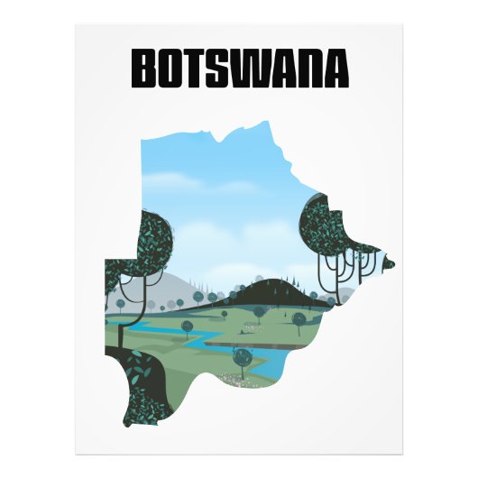 Botswana Reiseplakat Fotodruck (Vorne)