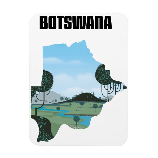 Botswana Reiseplakat Magnet (Vertikal)