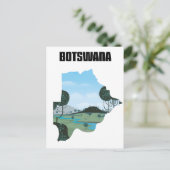Botswana Reiseplakat Postkarte (Stehend Vorderseite)
