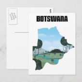 Botswana Reiseplakat Postkarte (Vorne/Hinten)