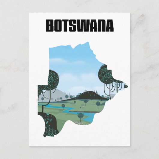 Botswana Reiseplakat Postkarte (Vorderseite)